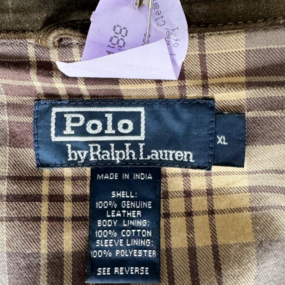 Polo Ralph Lauren Vintage Suede Cotton Lined Leather Jacket | XL - Picture 13 of 16